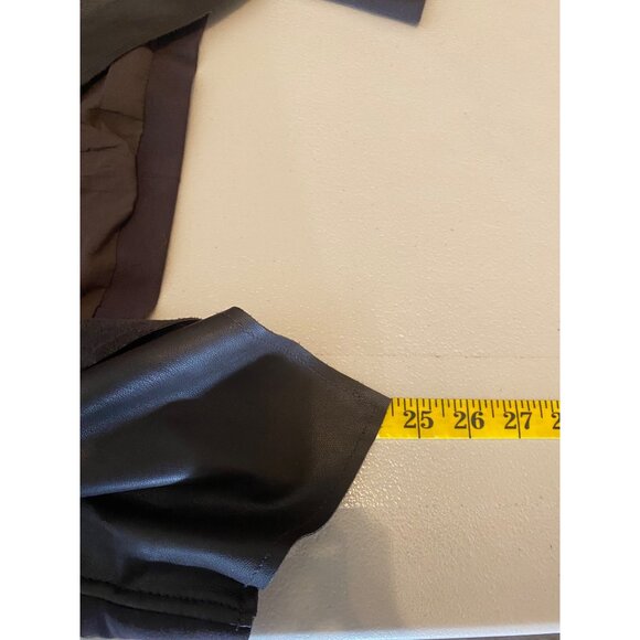 Kut from Kloth Open Front Brown Faux Leather Jacket Large - Picture 5 of 10